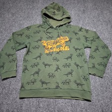 EuReKa! Dinosaur Hoodie Sweatshirt Pullover 16 Boys Dino Print Green Military