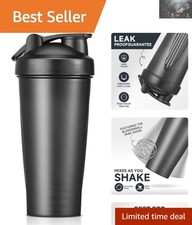 Lightweight 28oz Shaker Bottle with Stainless Steel Whisk - Perfect for Fitness