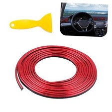 Car Interior Moulding Trim Strip, 33Ft Electroplating Decoration Styling Red