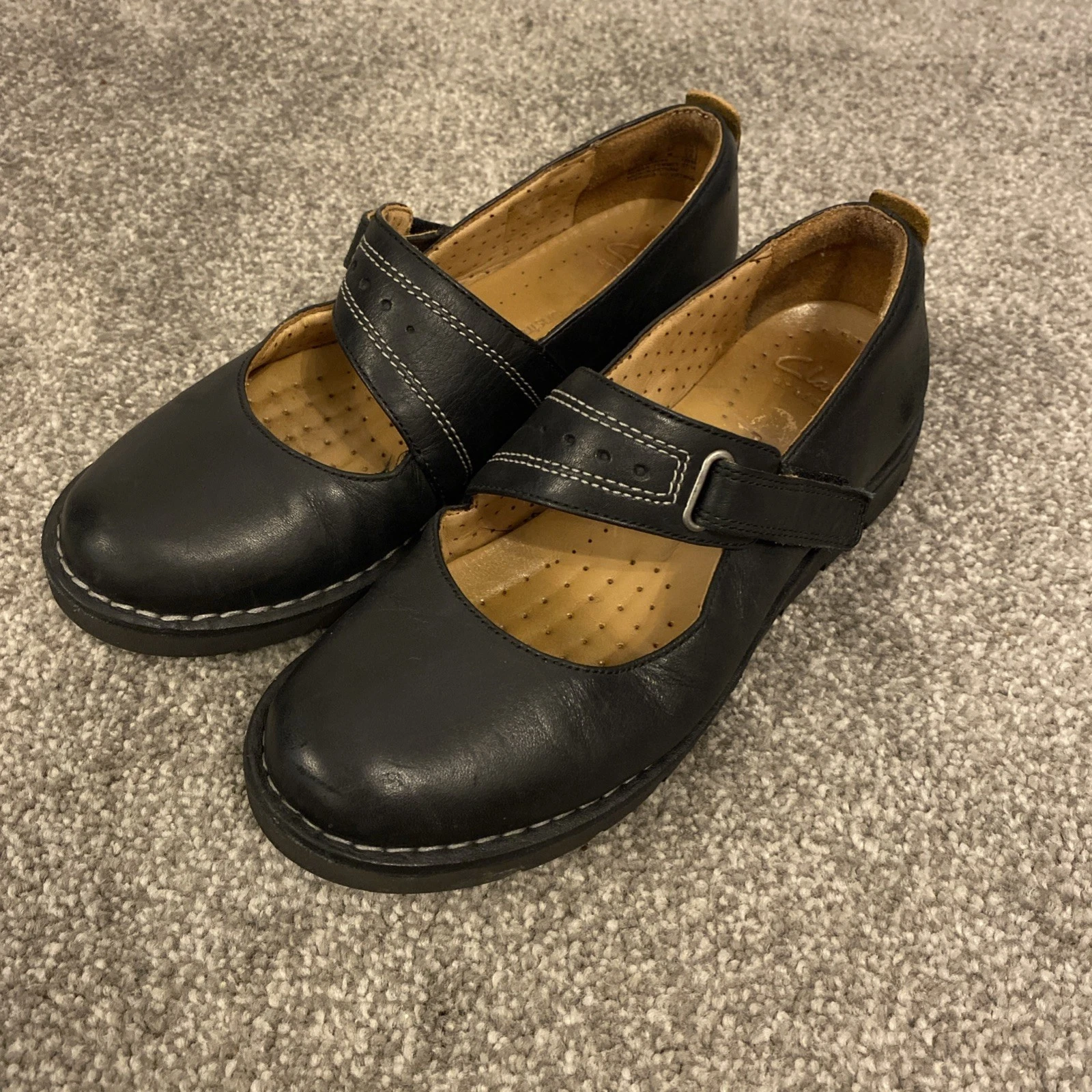 CLARKS Scarpe da donna nere non strutturate Clark’s Artisan Mary Jane taglia UK 4