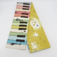 Half Width Obi Silk Forest and Animals Pattern Multicolor 166.9inch