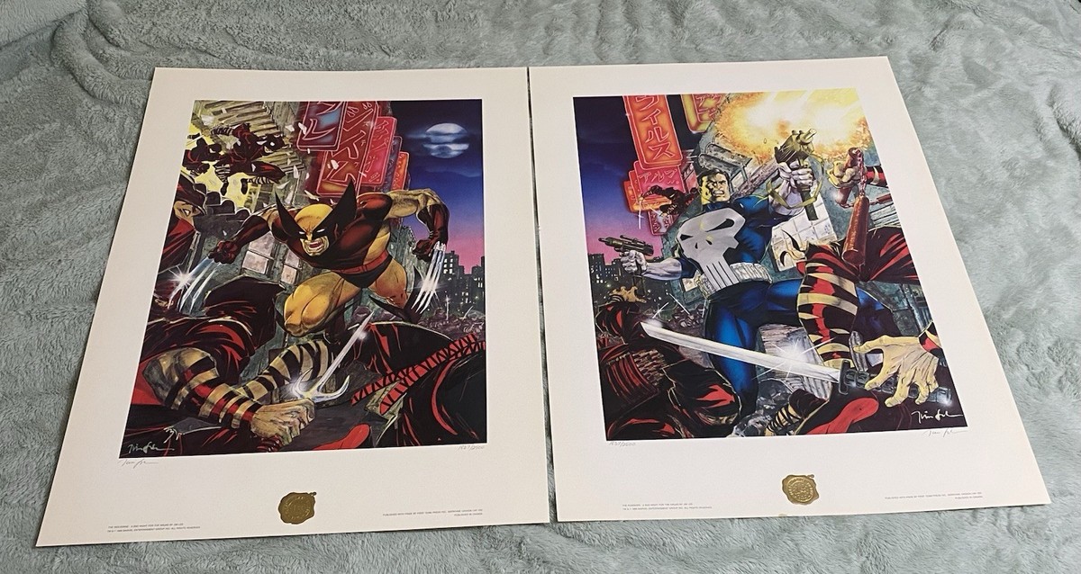 WOLVERINE AND THE PUNISHER A Bad Night For Ninjas LITHOGRAPH JIM