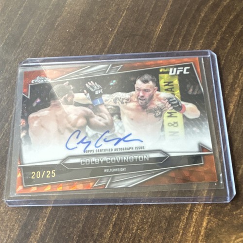 2026 TOPPS CHROME SAPPHIRE UFC #BAV-CC COLBY COVINGTON ORANGE ON CARD AUTO /25🔥