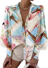 Womens Tops Button down Shirts Print Long Sleeve Blouses for Women Fashion 2025