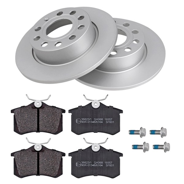 Abs Bremsscheiben 253Mm + BelÄGe Hinten Passend FüR Vw Golf 5 6 A3 Leon Octavia-image