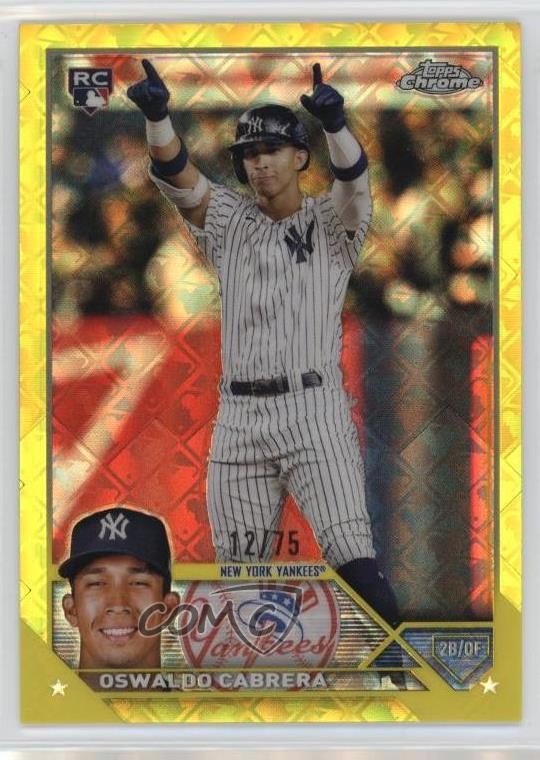 2023 Topps Chrome Logofractor Edition Yellow Refractor 1/75 Oswaldo Cabrera 03d4