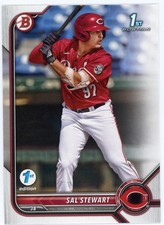 2022 Bowman Draft 1st Edition Prospect Rookie Sal Stewart #122 Reds