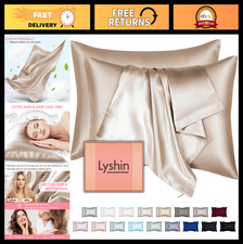 Silk Pillowcases 2 Pack Standard Size, Hidden Zipper, Soft Cooling Satin, Gifts