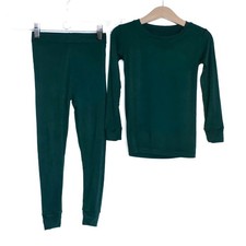 Little Sleepies Emerald Green Pajama Set Size 3T Bamboo Sleeper NWOT