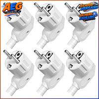 Schuko Stecker Winkelstecker 6 StüCk 250V 16A Wasserdicht FüR 8-10Mm Kabel Weiß