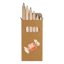 6 x 'Candy Piece' Short 85mm Pencils / Coloured Pencil Set PE00084206