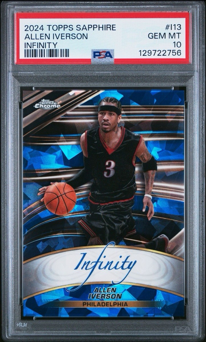 Allen IVERSON (ソフトケース付き) Allen Iverson 2024-25 Topps Chrome Sapphire Infinity SSP - PSA
