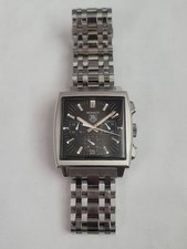 TAG HEUER MONACO CW2111 Automatic Chronograph 38mm SS Black Dial Men's Watch 11