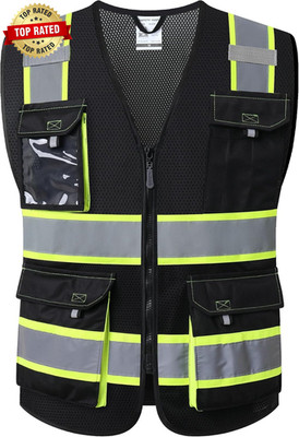 Hi Vis Reflective Safety Vests for Men Women High Visibility Vest with Pockets M
