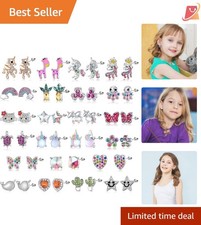 30 Pairs Hypoallergenic Stud Earrings for Girls Teens Women Gift Pack