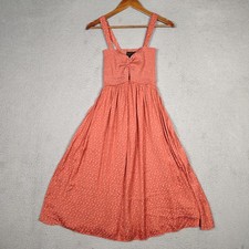 Hatch Midi Dress Women's 1 Orange Subtle Print Strappy Bodice A-Line Maternity