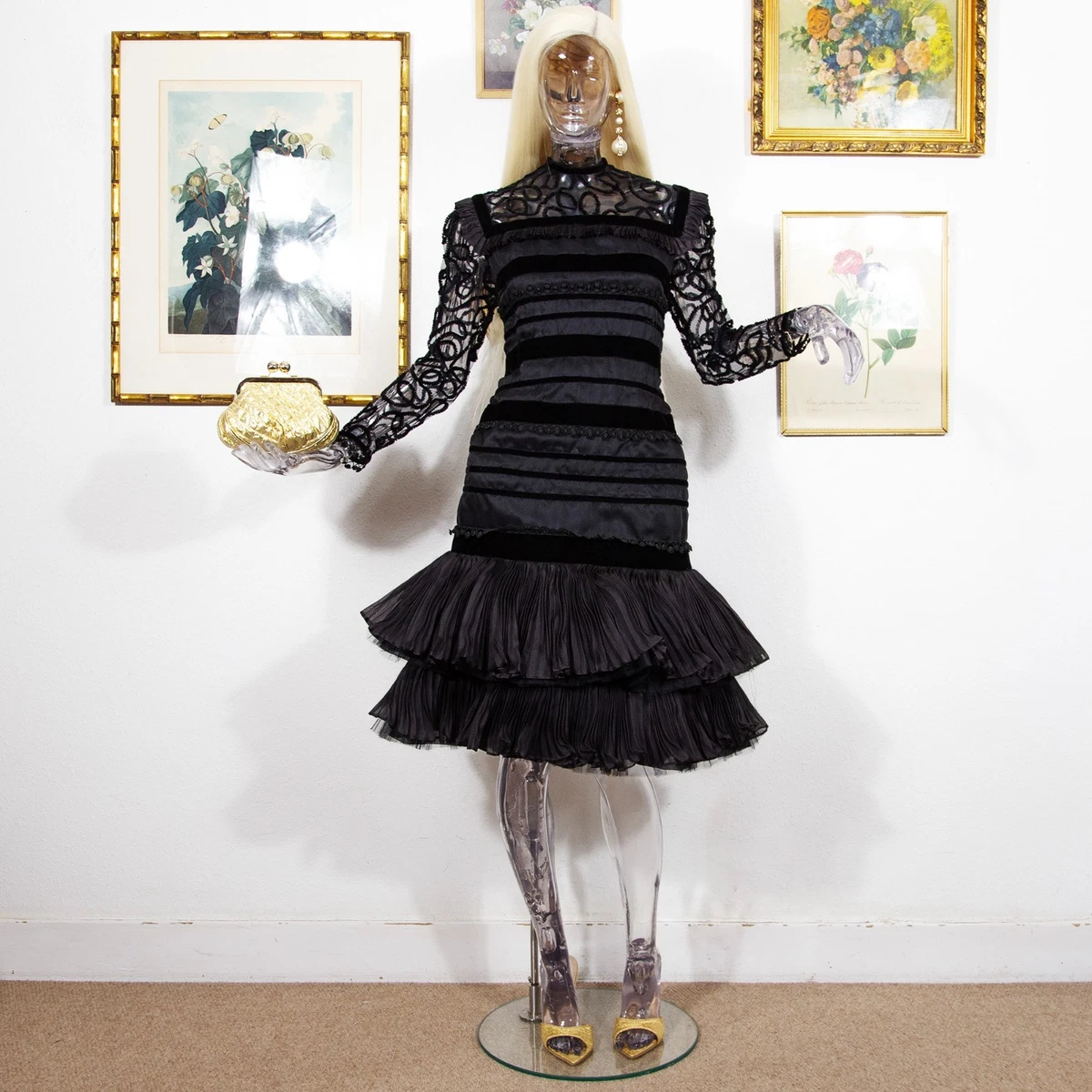white christmas dresses Vintage 1980s boutique black cocktail dress – Neon Hustle main image 0