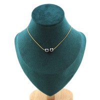 Steine Und MinéRaux. Halskette 2 Perlen HäMatit 8 Mm. Kette Stahl Golden Nirosta