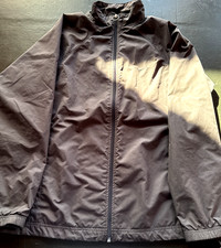 Nike Mens Medium Gray Full Zip Windbreaker Track Jacket Swoosh Mesh Panels