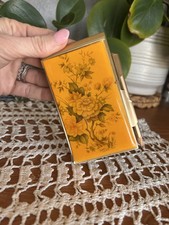Vintage Gold Tone Enameled Mini Note Pad With...
