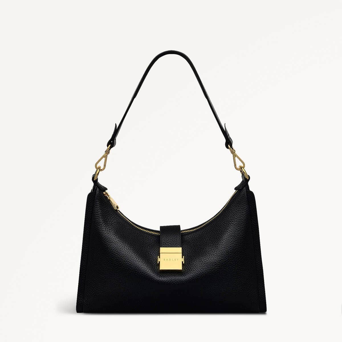 さら　ソイネショップ Radley London Sloane Street Medium Ziptop Shoulder Bag Black Gold