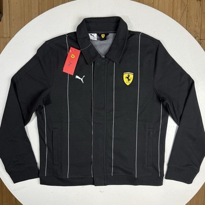Puma Men Size Medium Ferrari Race Premium Full Zip Jacket Black