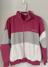 Vintage Reebok Zip-Up Jacket Women s M Pink/Grey/White Style SP 54660