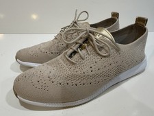 Cole Haan 2 Zerogrand Women's Wingtip Knit Oxfords Sneakers Beige Size 7 B
