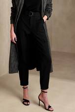 NWT   Banana Republic RT 120 Black Slim Refined Stretch Belted Cargo Pants 6R