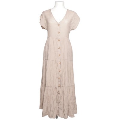 Blu Pepper, Kleid, Größe: M, CR2101, Beige, Polyester/Viskose, Damen #kkZ