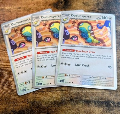 Dudunsparce 2 Prismatic Evolutions 1 Temporal Forces - Lot of 3 Holo Rare NM-MT