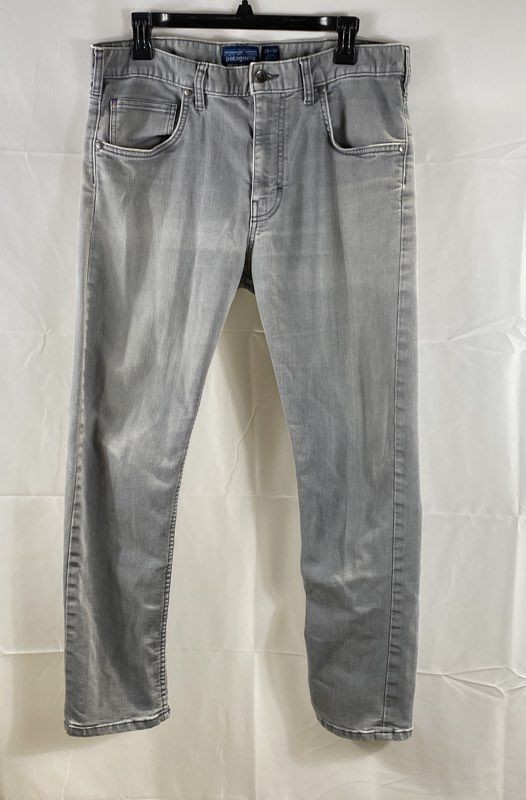 Patagonia Men's Straight Stretch Jeans Gray Faded Denim Size 35x30