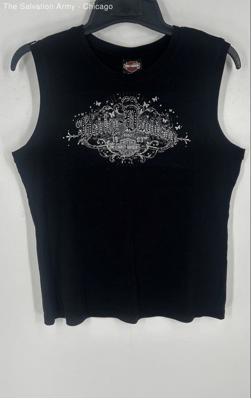 Harley-Davidson Womens Black Cotton American Motorcycle Tank Top Size X-Large