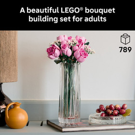 LEGO Botanicals Bouquet of Pink Roses Artificial Flowers - Building Blocks