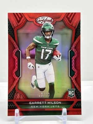 2022 Panini Certified Rookies Garrett Wilson #111 Mirror Red /99 (RC)