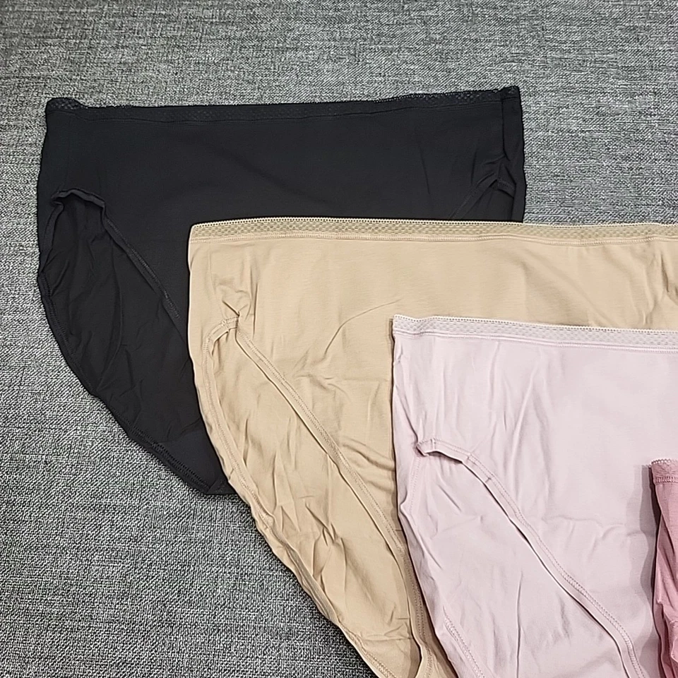 Felina 女式 5 件套皮马棉高帮内裤蕾丝装饰 X-大号内衣 — 第 4/4 张图片