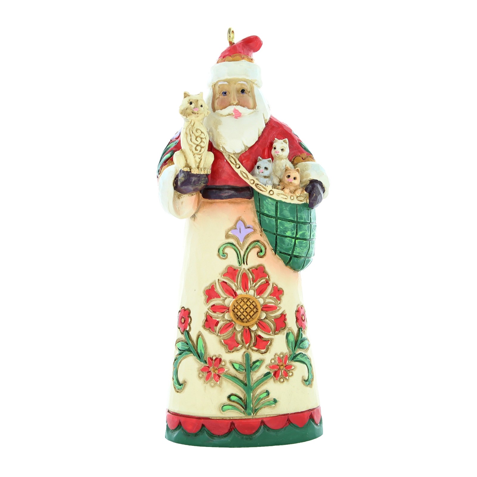 Statue Père Noël avec chaton 9 cm souvenir d'enfance magique en résine