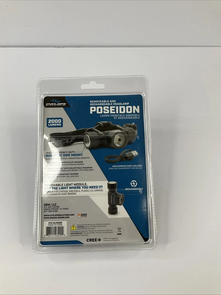 Faro LED recargable Cyclops Poseidón 2.000 lúmenes - CYC-HLP2000 Foto 2 de 2