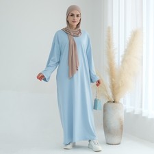 Women's Plus Size Abaya Dress Islamic Kaftan Arabic Robe Evening Party Maxi Gown
