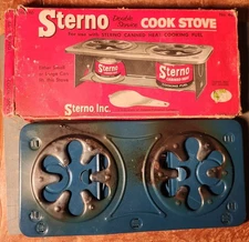 VINTAGE #46 STERNO PORTABLE DOUBLE SERVICE COOK STOVE 