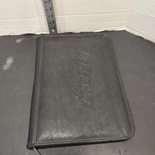 LeFebvre Companies Black Leather Zip Portfolio Padfolio Organizer With Calculate