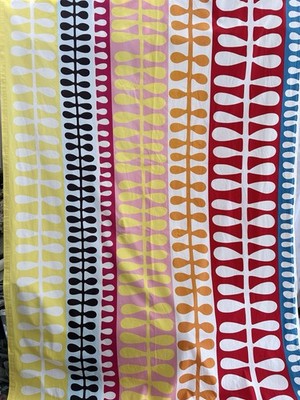 2 IKEA  HEDDA Curtain Drape MultiColor MCM Modern Leaves MOD Modern RARE 93 X 56