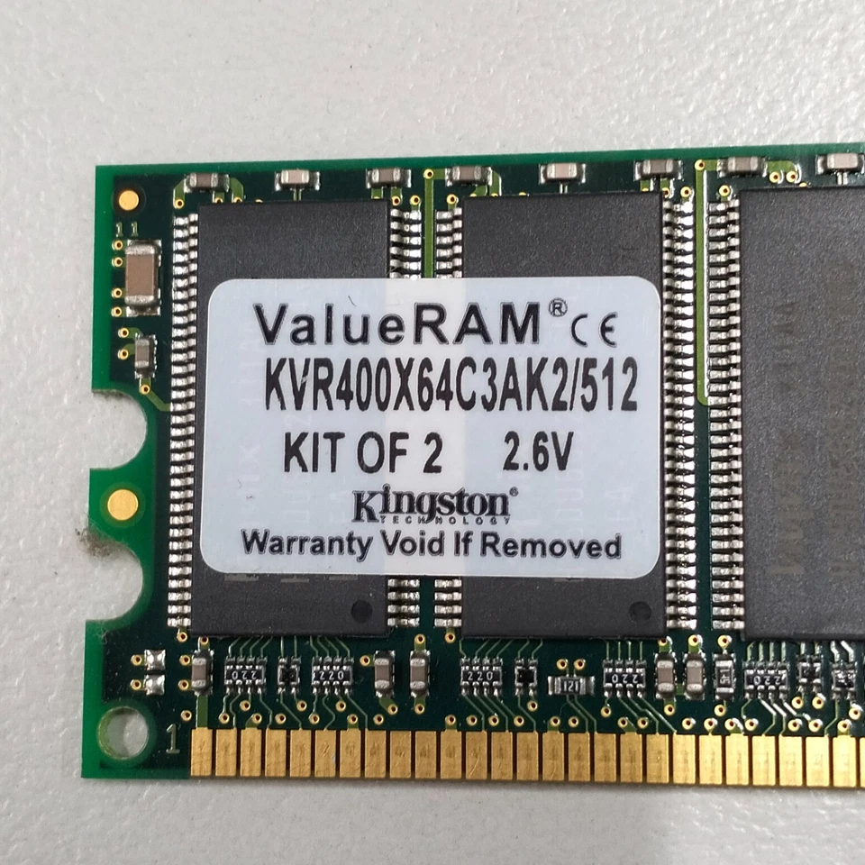 Kingston 256MB DDR1 RAM PC-3200 400MHz CL3 2.6V non-ECC DIMM KVR400X64C3AK2/512 - Image 2 of 4