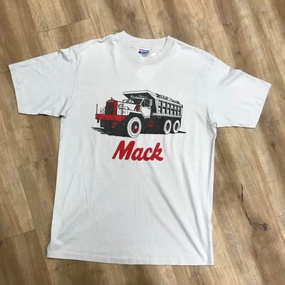 MACK TRUCKS THE GREATEST NAME IN TRUCKS VINTAGE 80s DUMPTRUCK TSHIRT LARGE