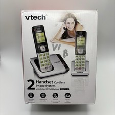 Vtech CS6719-2 Two-Handset Cordless Telephone System DECT 6.0 Silver/Black New