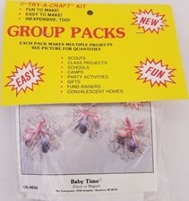 "Baby Time" Rattles Shower Decoration Group Craft Kit VTG Merri Mac MAKES 12