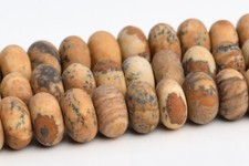 Natural Matte Picture Jasper Bead Grade AAA Rondelle Loose Beads 6-7x3-4MM 8x5MM