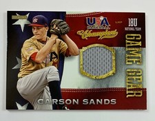 2013 Panini #16 Carson Sands USA Baseball Champions Game Gear Relic  AR31