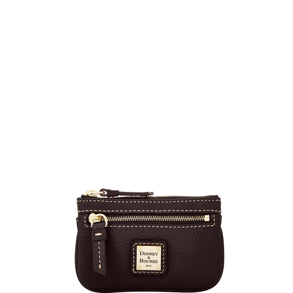 Dooney & Bourke Pebble Grain Small Coin Case | Black Black