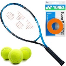 Yonex EZONE Bright Blue 17 Inch Junior Tennis Racquet Starter Set or Kit for Boy